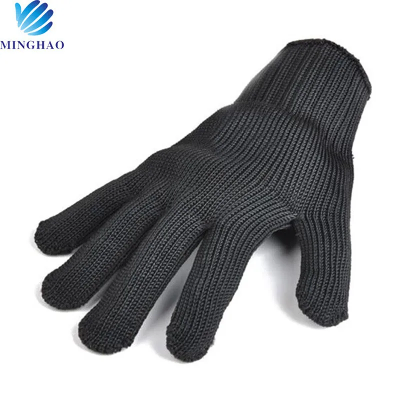 Gloves Labor Protection Gloves Wrapped Steel Wire Gloves Police Self-Defense Anti-Cut Black Gloves Household Cleaning Tools