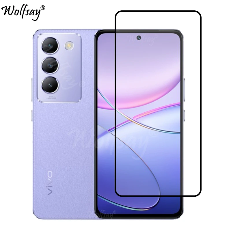 Cubierta completa de vidrio templado para Vivo V40 SE Protector de pantalla para Vivo V40 SE 5G cámara de vidrio para Vivo V40 SE 5G vidrio de 6,67 pulgadas