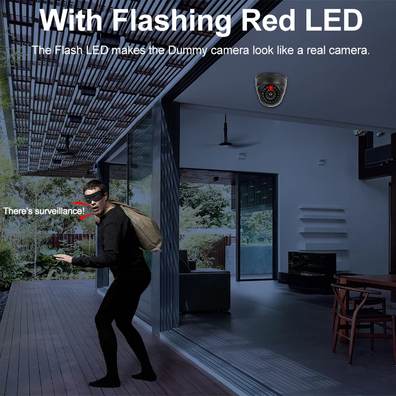 Fake Camera Dummy CCD Security Camera Simulation Camera Realistic Red Flashing Led Home Office Surveillance System Scare Theft