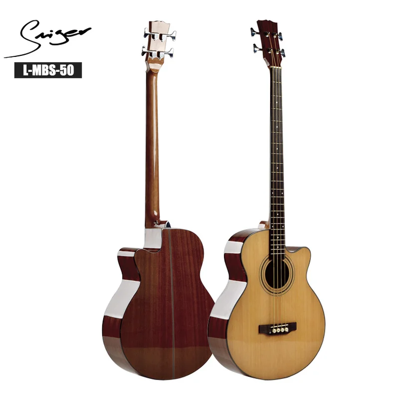 Acoustic Bass Guitar Spruce Mahogany Electric Steel-String Frets 22 Guitarra 4 Strings Cutaway Sapele High-gloss Wood Color