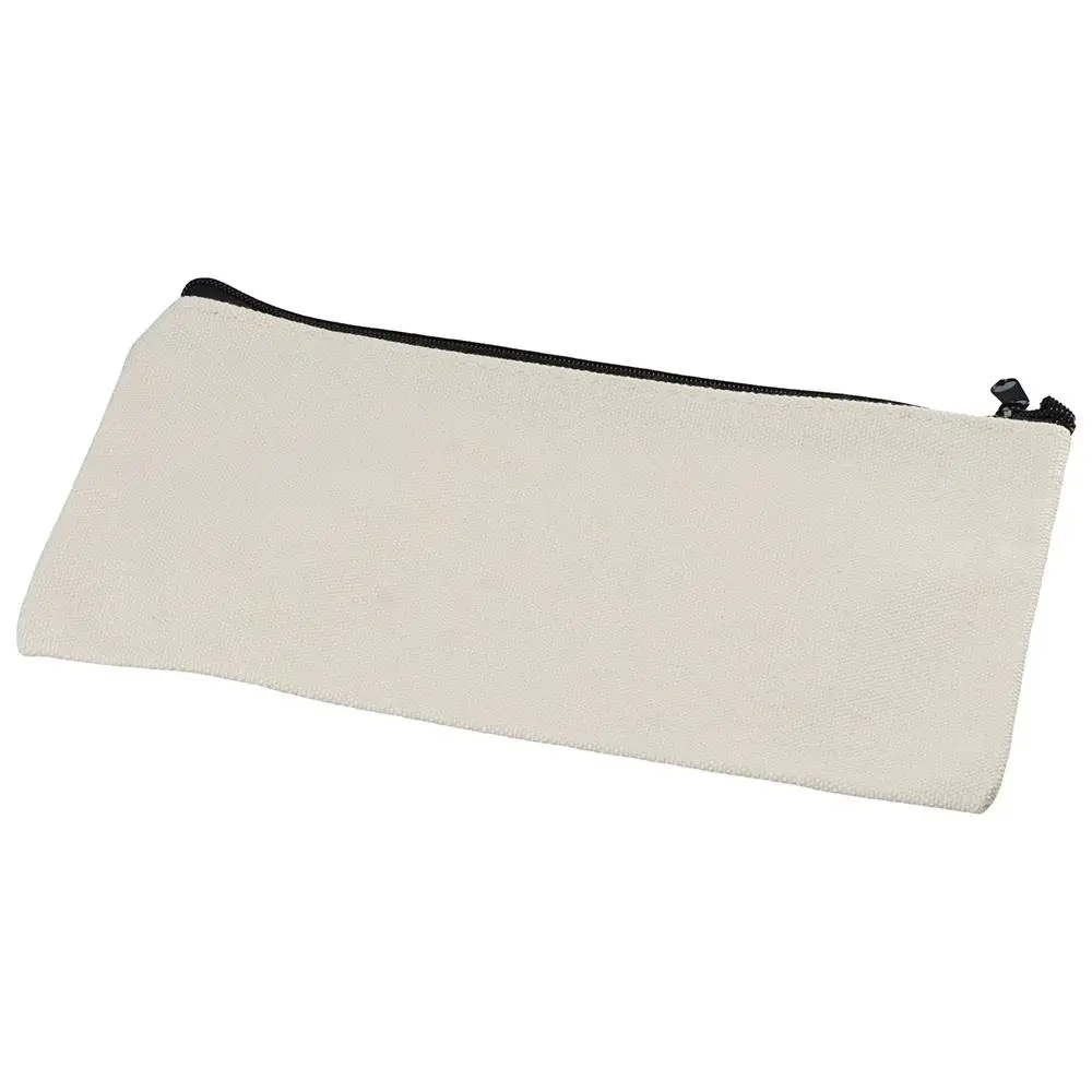 

10pcs Craft 8.2x4.7inch Blank Canvas Bag Canvas Zipper Canvas Makeup Bags Multi-Purpose Storage