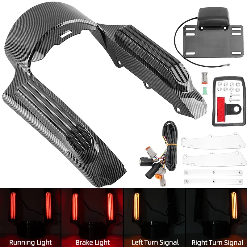 

Motorcycle Accessorie LED Tail Light Rear Fender Extension Fascia Kit For Harley Touring Electra Glide Road Glide 2014-UP