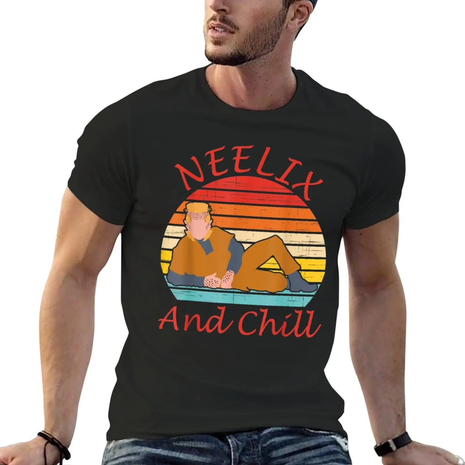 Funny Neelix And Chill Retro Vintage T-Shirt sports fans boys animal print summer clothes t shirt men