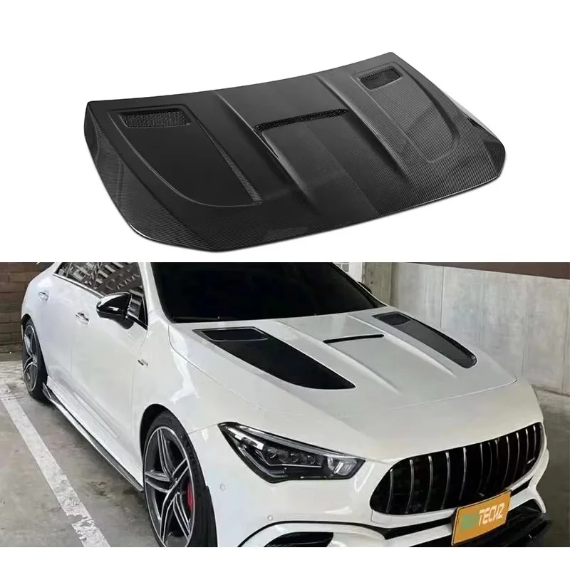Paktechz Prepreg ألياف الكربون الجافة بوديكيت غطاء المحرك بونيه W118 C118 CLA فئة CLA45s #2