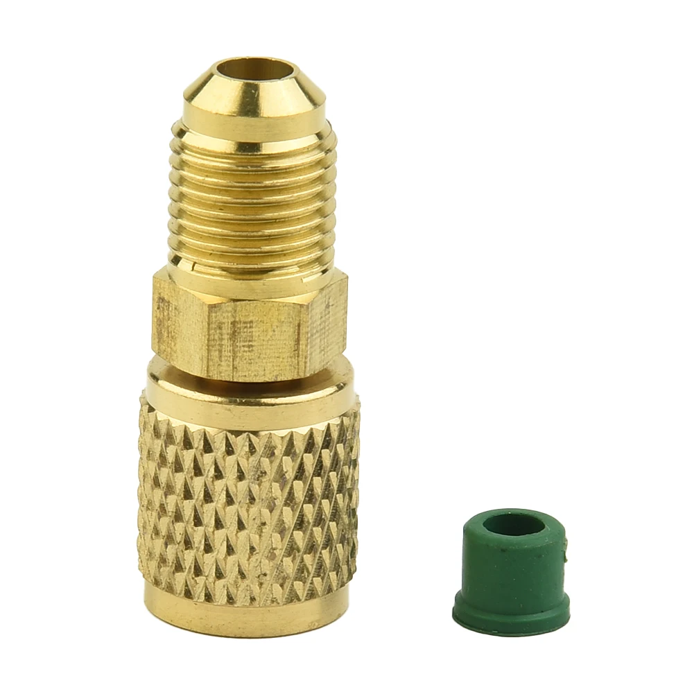 5/16 inch Male to 1/4 inch Female SAE Brass Adapter for For air Conditioning Service with R32 R410A R22 Support