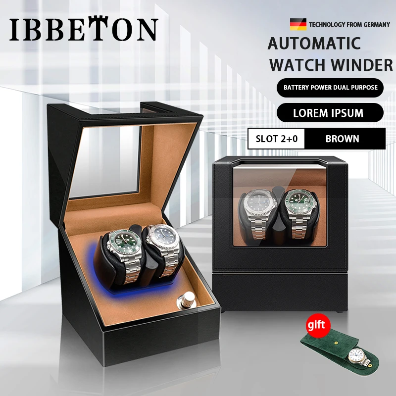 IBBETON Automatic Luxury Watch Winder Mabuchi mute motor Carbon Fiber Watches Box Jewelry Display Storage Case Organizer Watches