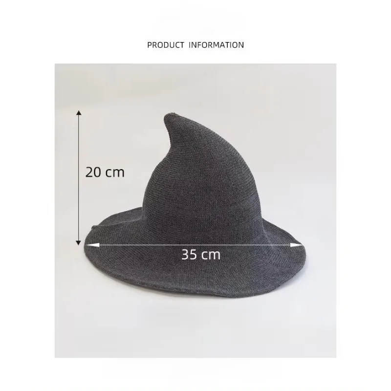 New Skull Witch Hat Vintage Women's Party Halloween Easter Wool Knit Mask Witch Hat Decoration Cosplay Performance Props view 5