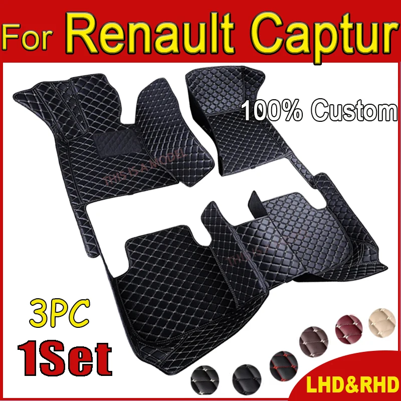 

Custom Car floor mats for Renault Captur 2014 2015 2016 2017 auto foot Pads automobile carpet cover Interior Accessories