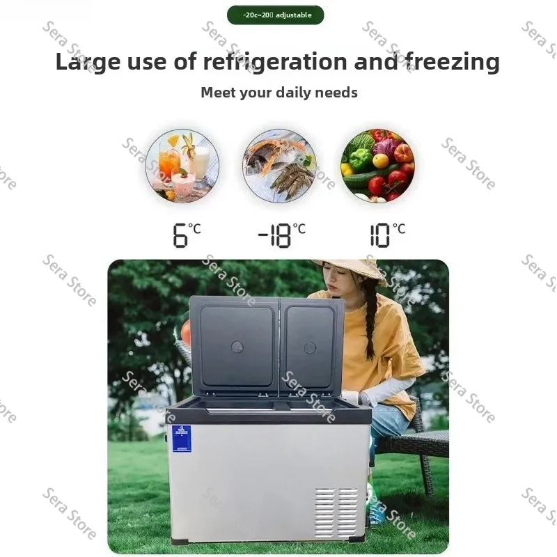 Suitable for the new dual-temperature double-door car home refrigerator, refrigeration and refrigeration partition car home dual