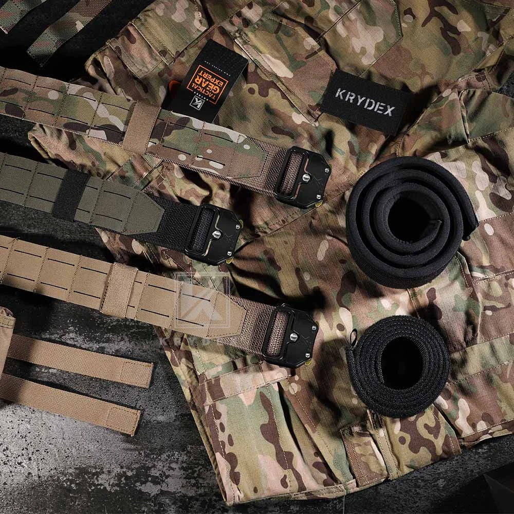 KRYDEX 2 Inch Tactical MOLLE Belt Quick Release 3 In 1 Shooting Belt Padded Waistbrand Load Bearing Stiffened Outdoor Men\'s Belt