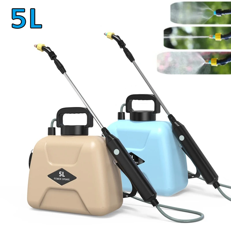 PULVERIZADOR eléctrico de 5L, pistola pulverizadora automática recargable por USB, rociador de plantas, botella rociadora, regadera, riego de jardín