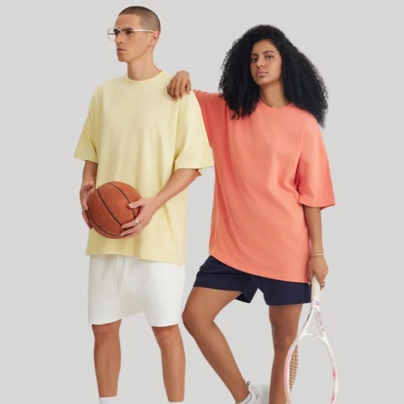 رجل الثقيلة 100% تي شيرتات قطن فضفاضة تناسب عادية خمر المحملة شعار مخصص ثلاثية الأبعاد نفخة طباعة الصيف Basci المتضخم