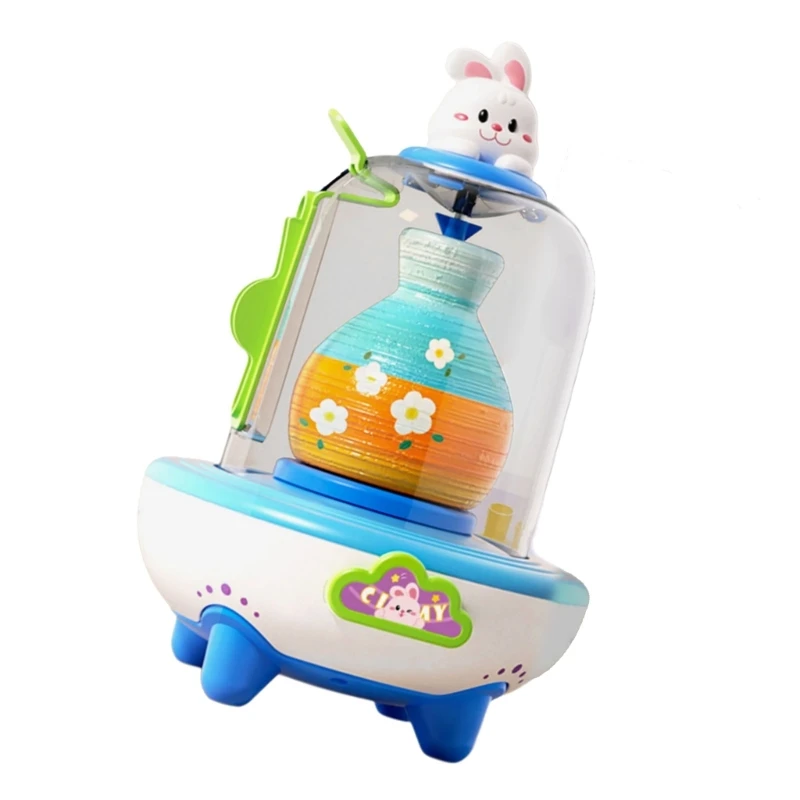 USB 充電式ミニチュアろくろおもちゃ子供旅行に優しいデザインクリエイティブ粘土クラフトマシンパーティー 15UB