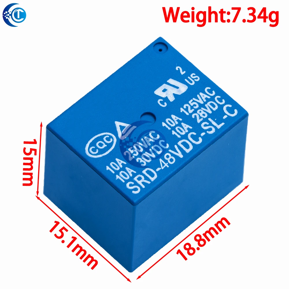 Relay SRD-03VDC-SL-C SRD-05VDC-SL-C SRD-06VDC-SL-C SRD-09VDC-SL-C SRD-12VDC-SL-C 3V 5V 6V 9V 12V 24V 48V 10A 250VAC 5PIN