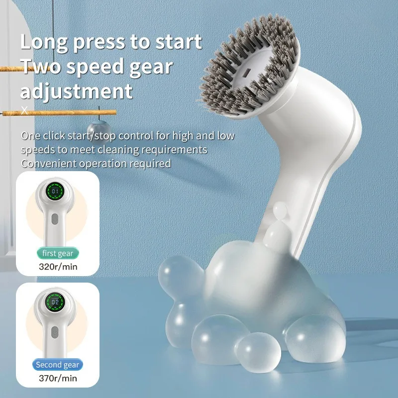 Handheld Electric Cleaning Brush   Charging Kitchen Bathroom Household Dishwashing Multifunctional Rotary Scrubber