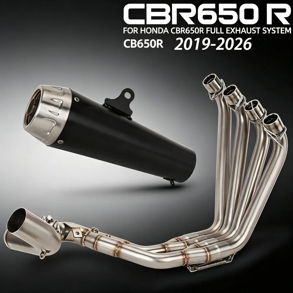 

For Honda CBR650R CB650R CBR/CB 650R E-clutch 2019-2026 Motorcycle Exhaust Full System Kit Manifold Header Muffler With DBKiller
