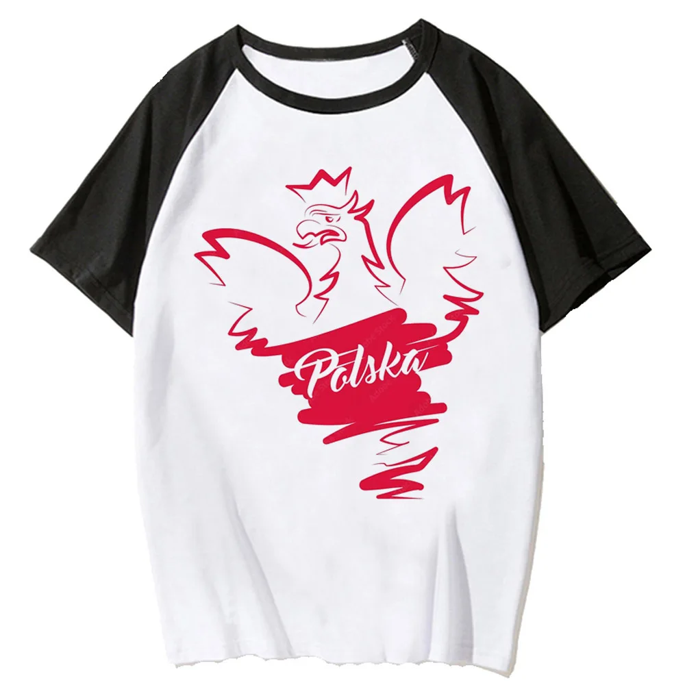 Polska top women manga summer Y2K Tee girl 2000s funny clothes