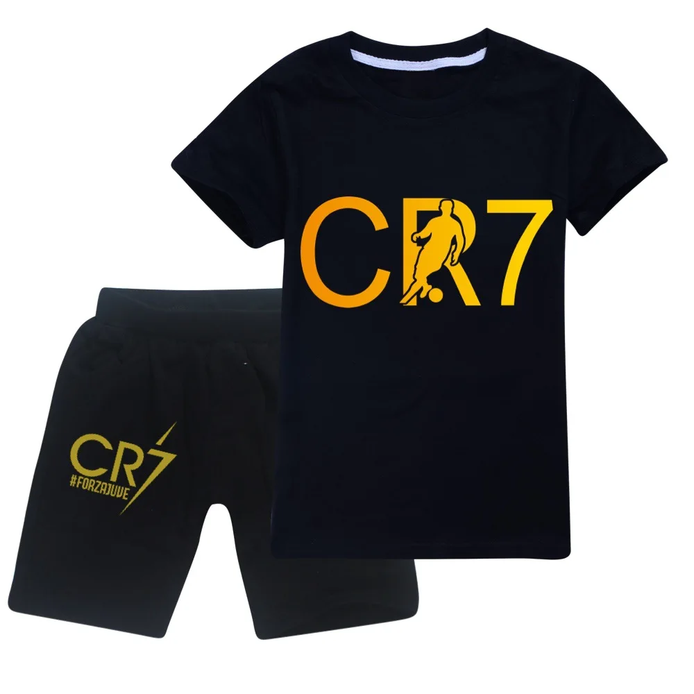 Boys Girls Clothes Summer T-shirt Cristiano Ronaldo T Shirt Fashion Outdoor Casual Training Sports Tees Short Sleeve Sweatshirt