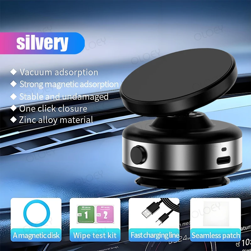 For iPhone Samsung Xiaomi magnetic car mount vacuum phone holder