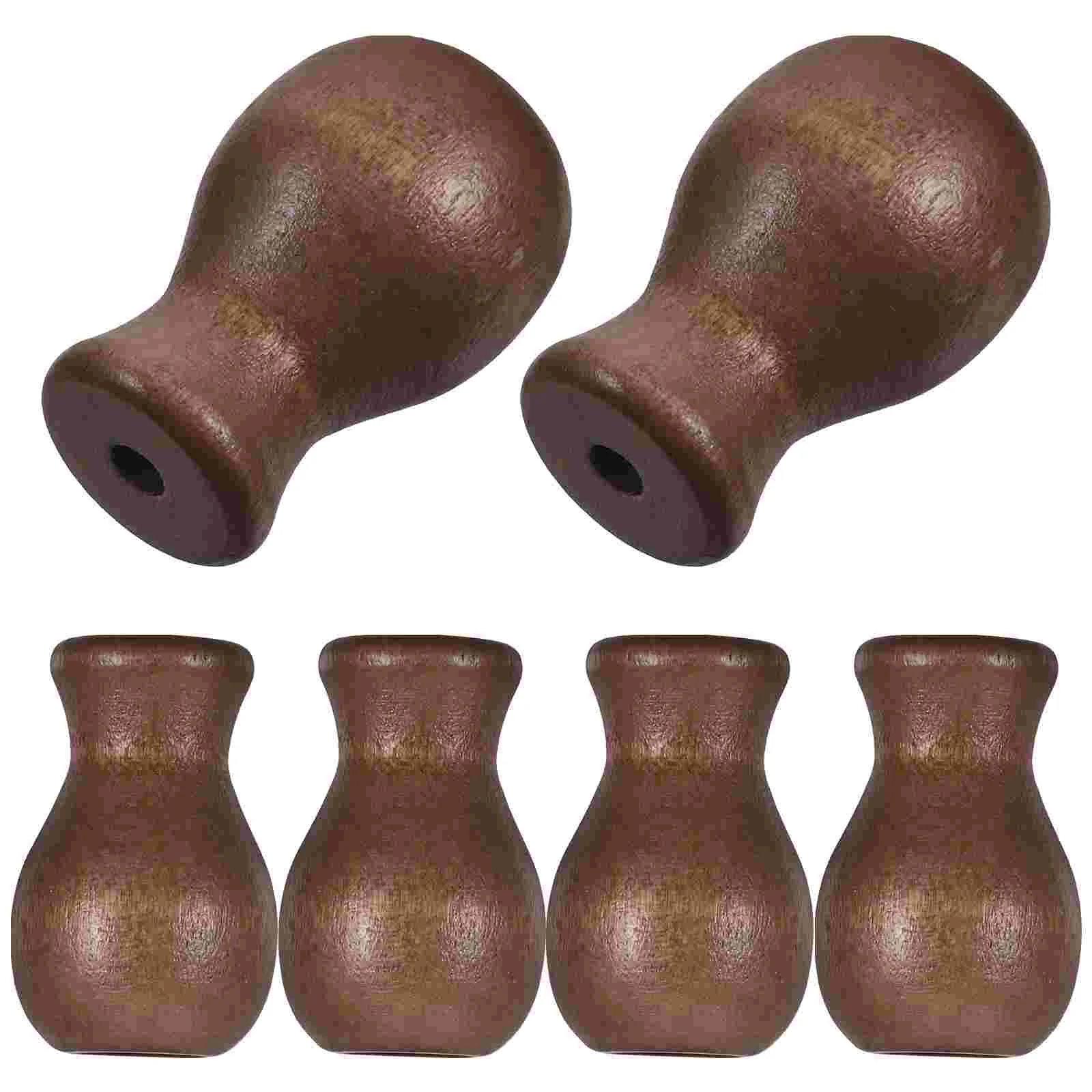 

6 Pcs Curtain Venetian Accessories Wooden Pendants 6pcs (Brown) Minimalist Blind Pull Knob Cord For Blinds Pulls Window