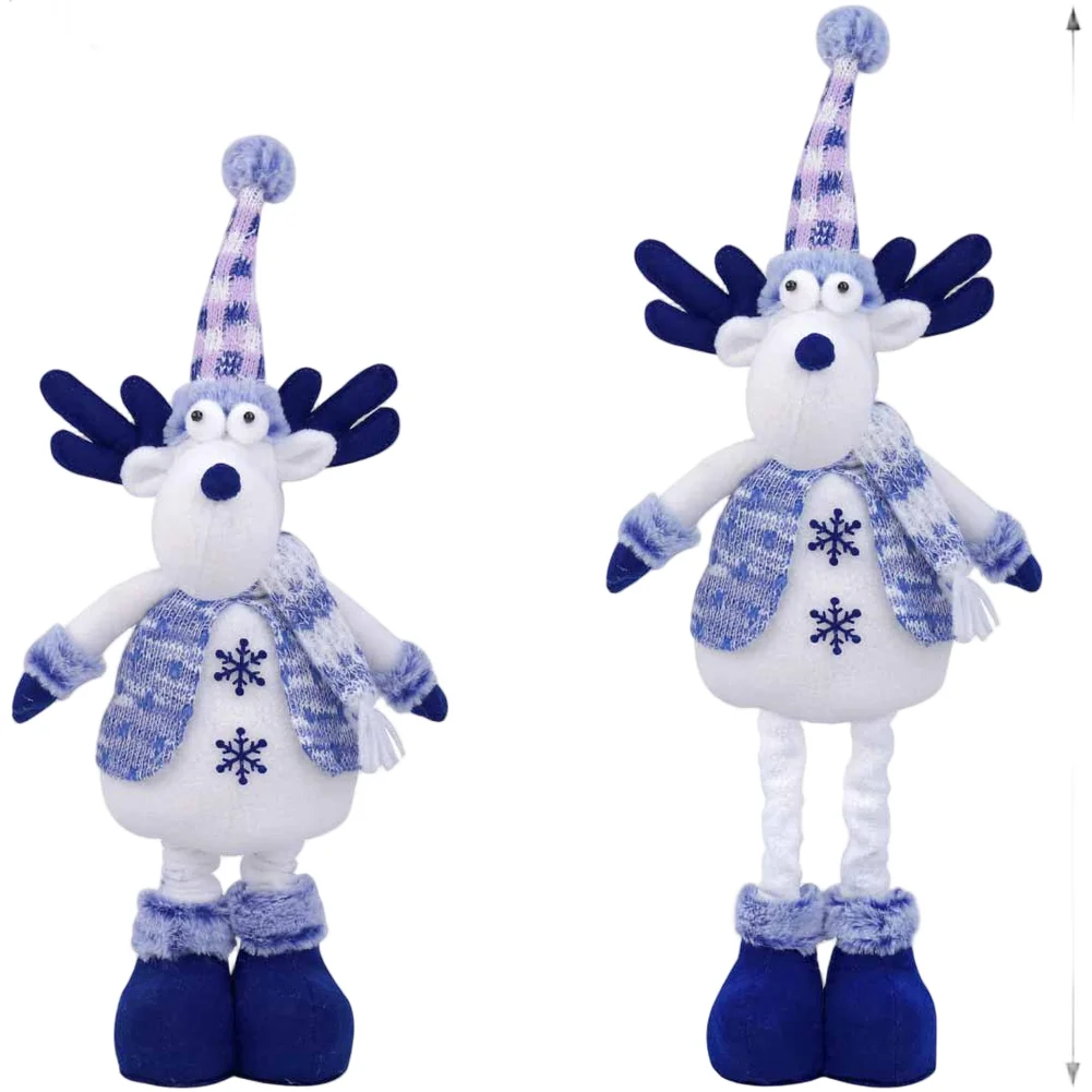 

Растягивающееся плюшевое рождественское украшение с рисунком Санта-Снеговика и оленя, гибкий металлический каркас для интерактивного сезонного декора