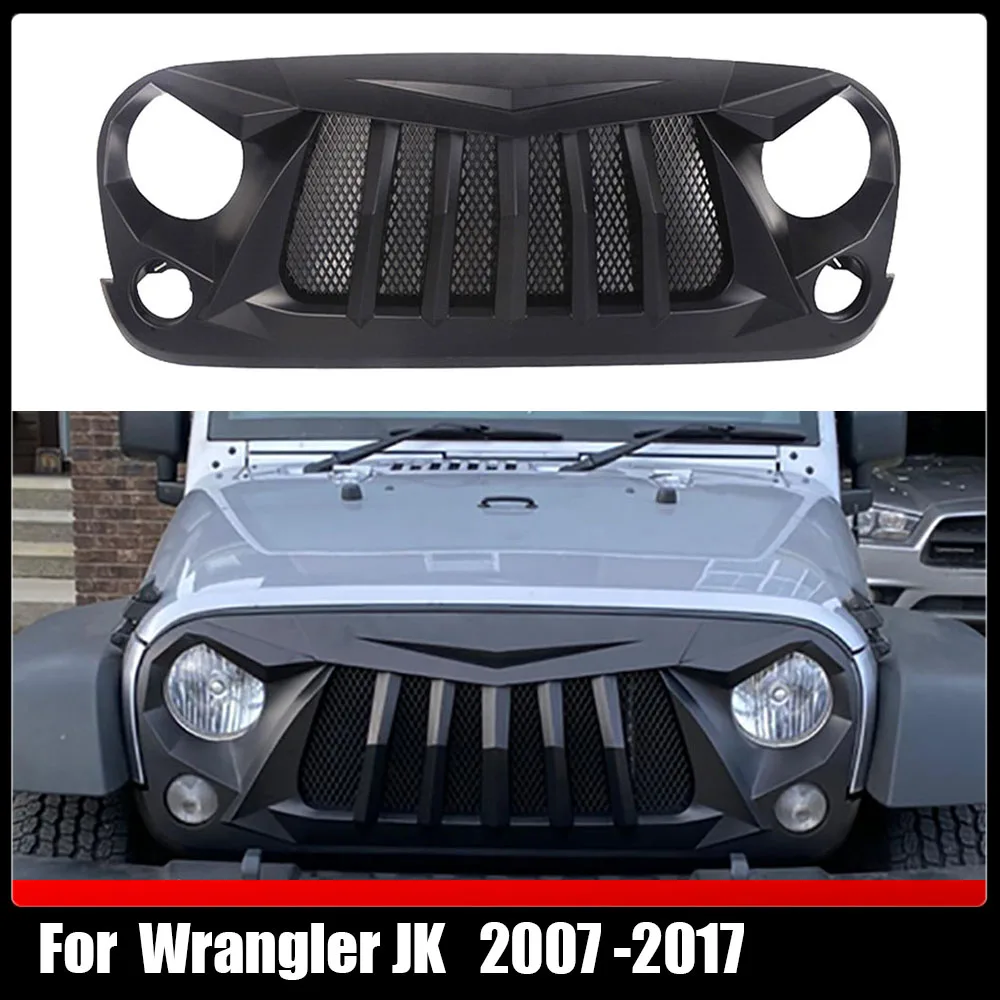 Car Modified Front Bumper Mask Cover Front Racing Mesh Grills High Quality Off-road 4x4 Accessories For Wrangler JK 2007-2017