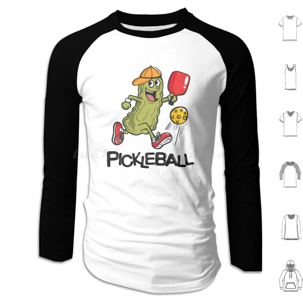 Funny Pickle Playing Pickleball Hoodies Long Sleeve Pickleball Funny Pickle Ball Playing Pickleball Pickle Paddle Dink