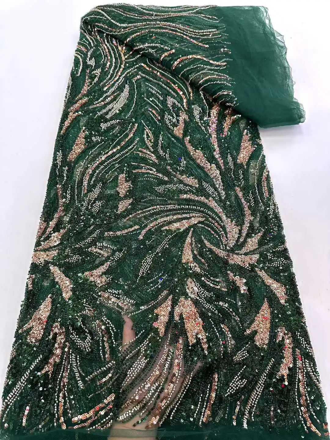 

Nigerian Exquisite Gorgeous Lace Fabric 2026 Luxury Lace Fabric African Sequins Beaded Tulle Fabric For 5yards Sewing Dresses