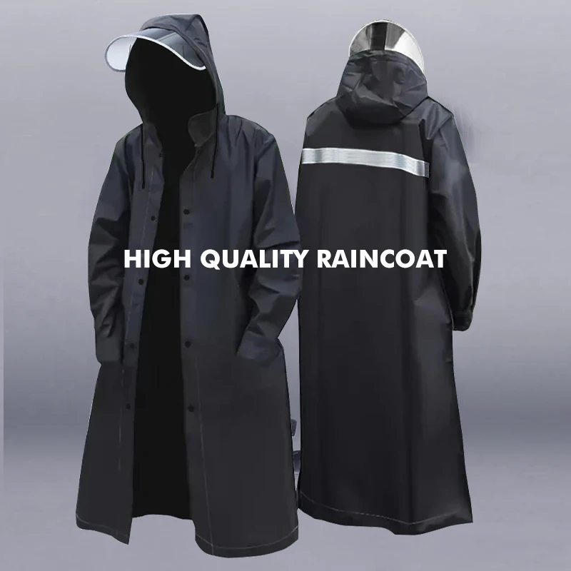 Chubasquero Unisex de alta calidad, chubasquero grueso para mujer, impermeable, negro, para acampar, ciclismo y senderismo, traje impermeable