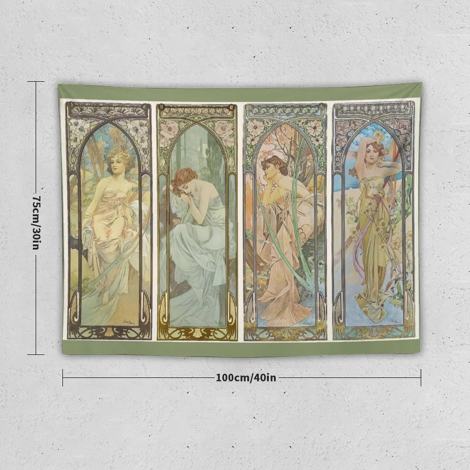 HD. The times of the day (1899) serie Alphonse Mucha HIGH DEFINITION Tapestry Outdoor Decor Wall Decorations Tapestry