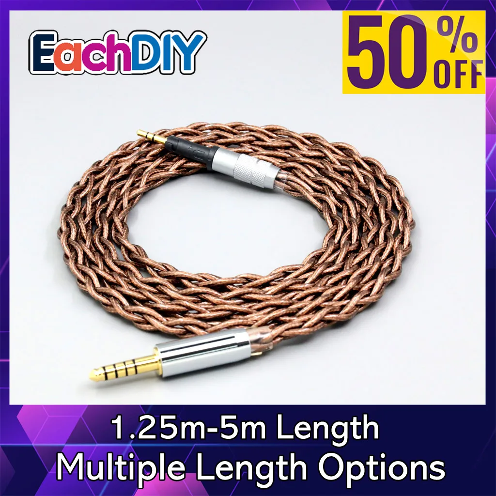 

Кабель для наушников с графеновым экраном из 99% 24-каратного золота и чистого серебра 7n для Sennheiser HD6 HD7 HD8 MIX DJ HD595, 4-жильный, LN008559