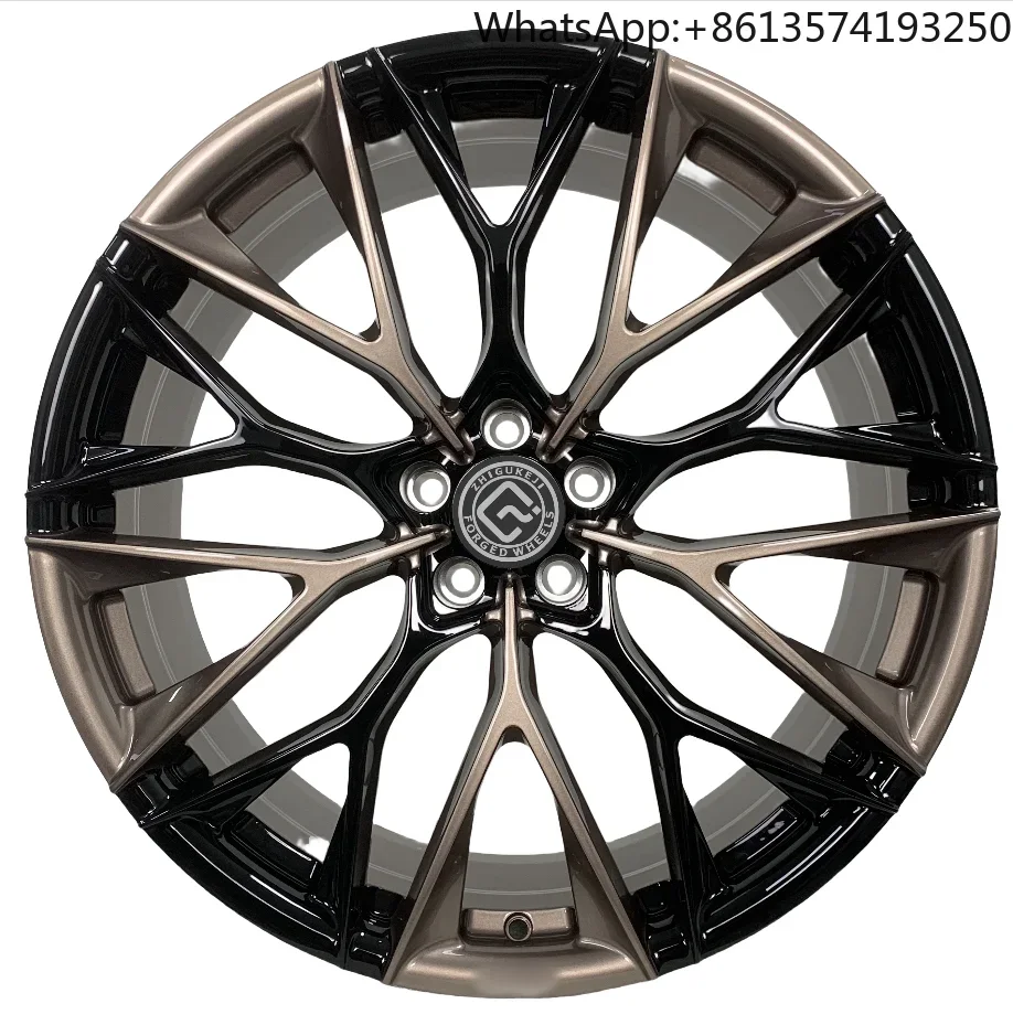 For Direct Custom Forged Wheels Size 15-24 Inch Pcd 5x108 Sport Wheels Bright Black Over Glossy Bronze