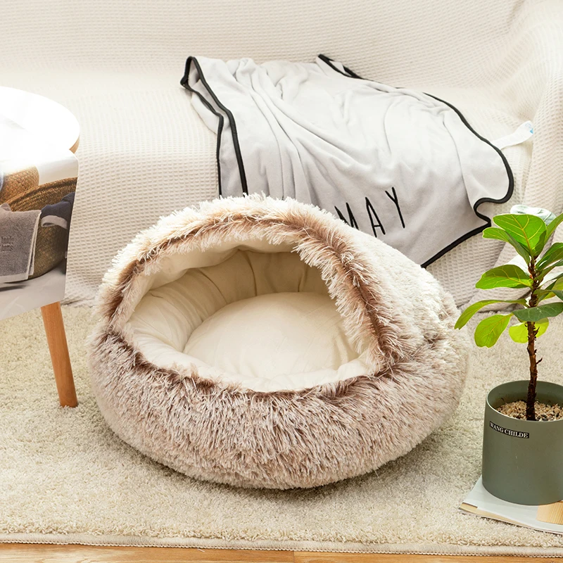 

Super Soft Dog Bed Round Washable Long Plush Dog Kennel Cat House Velvet Mats Sofa for Dog Pet Bed