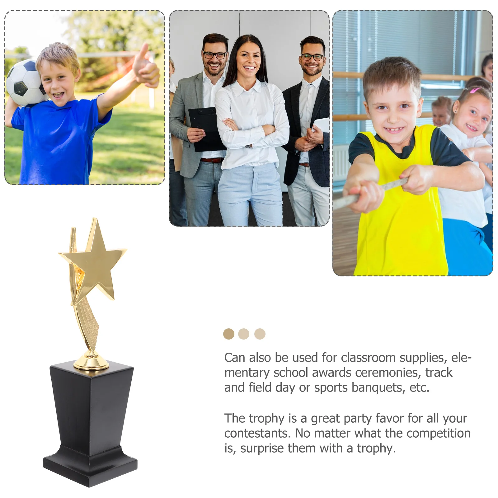 

1pc Golden Star Design Award With Black Crystal Base Resin Party Prizes For Kids Sports Competition Classroom Ceremony Decor