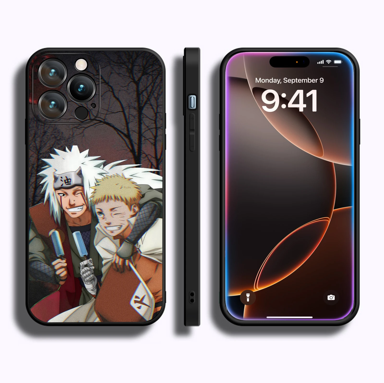 Miniso Anime Case for iPhone 16 Pro Jiraiya and Narutos Protective Soft Silicon Cover for iPhone 16 15 14 13 12 11 Pro Max Plus