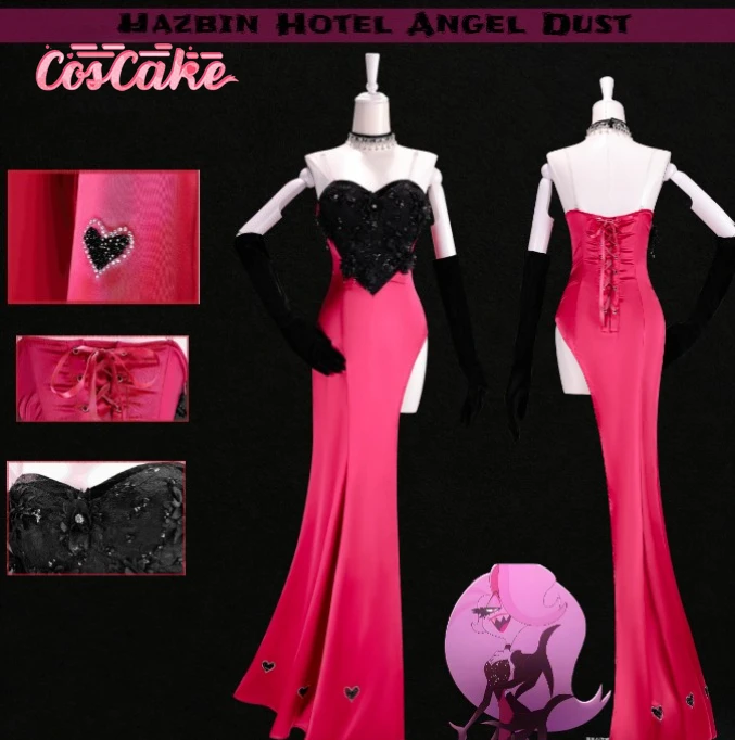 ¡Nuevo! Disfraz de Angel Dust de Honkai Hazbin Hotel 2, elegante y hermoso, conjunto completo de disfraces para fiesta de carnaval, CosCake