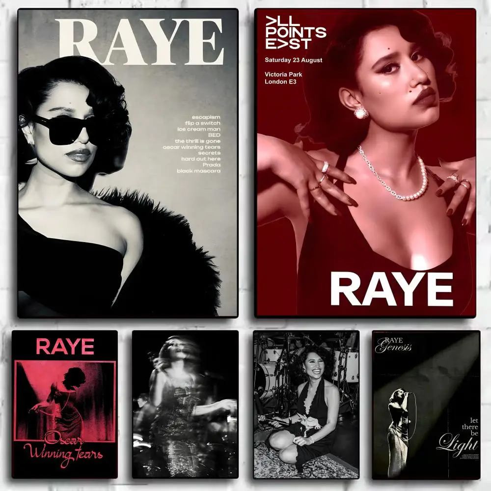 R-RAYE Singer Poster Stickers Painting Self-Adhesive Mural HD Wall Decals for Bedroom Living Room Home Decor Gift