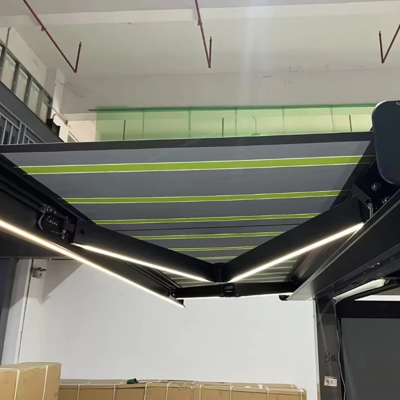 High Quality Aluminum Electric Remote Control Retract Folding Arm Awnings Full Cassette Awning Retractable Awning Canopy