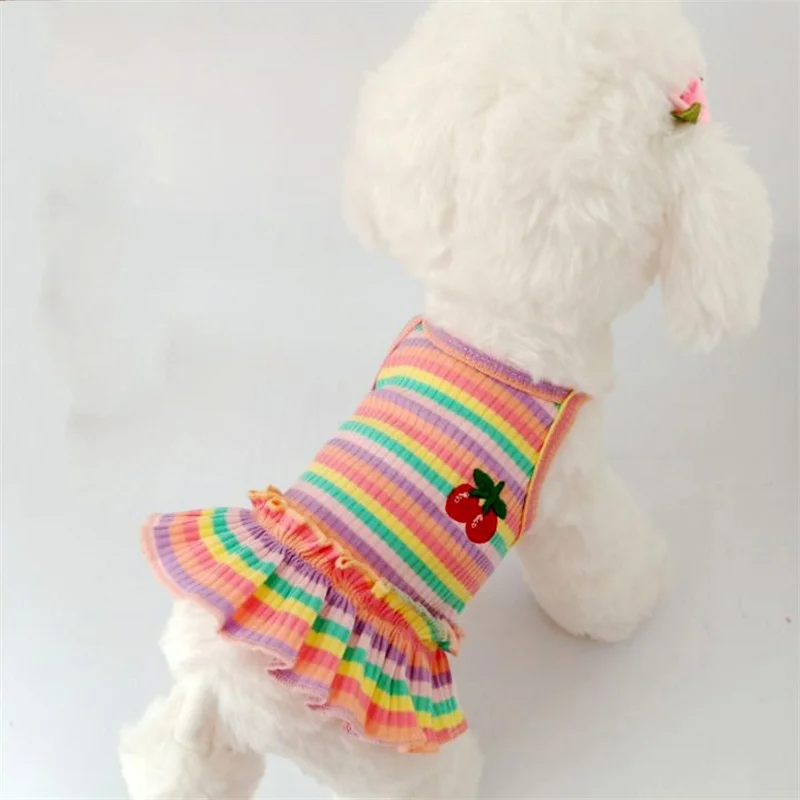 Filhote de cachorro roupas de verão cão fantasia vestido para raças pequenas cães pet saia curta pomeranian uma peça ropa perro traje roupa vestido