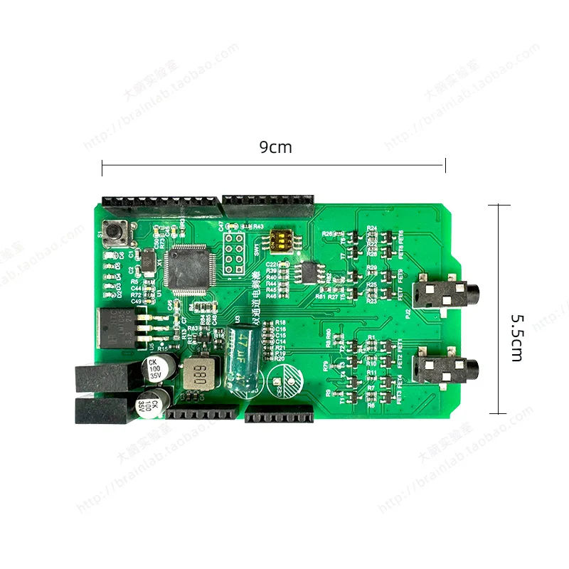 Dual Channel Neural Electrical Sensor Development Module Muscle Nerve Stimulation EMS Low Frequency Pulses