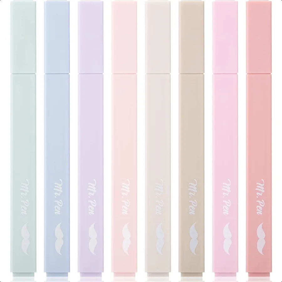 

8 Pack Aesthetic Highlighters Chisel Tip Discreet Pastel Color No Bible Smudge Assorted Color Highlighters Pastel Highlighter S