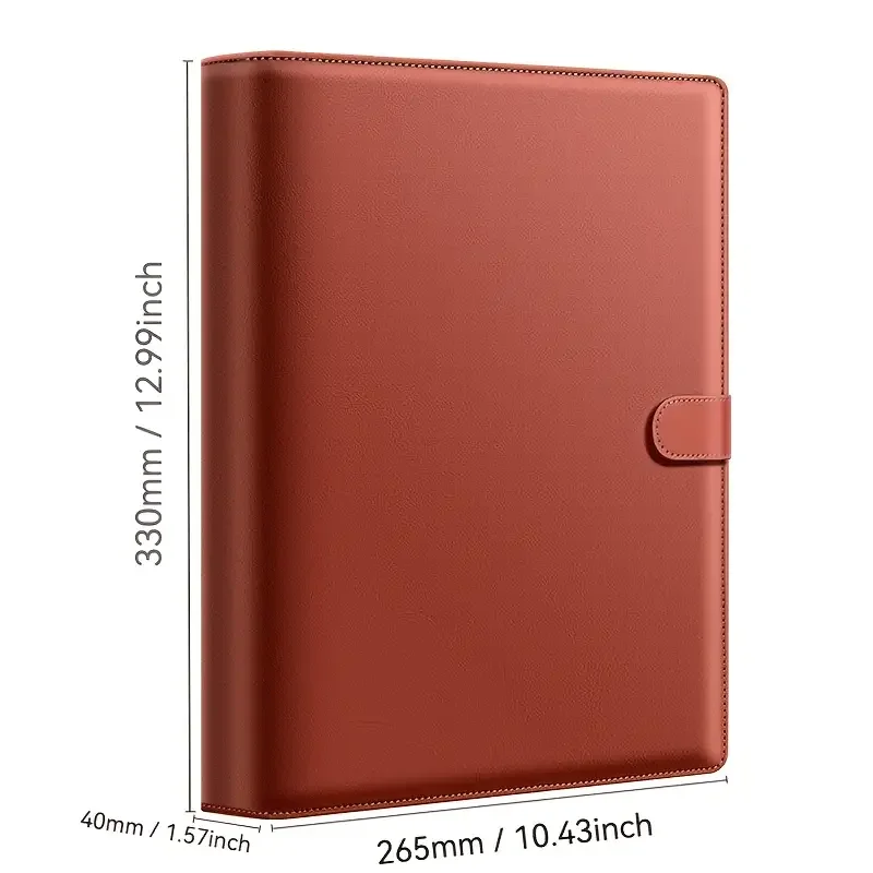 Raccoglitore A4 in pelle spessa per notebook, raccoglitore di documenti per famiglie, cartelle di file, organizer per materiale scolastico per ufficio
