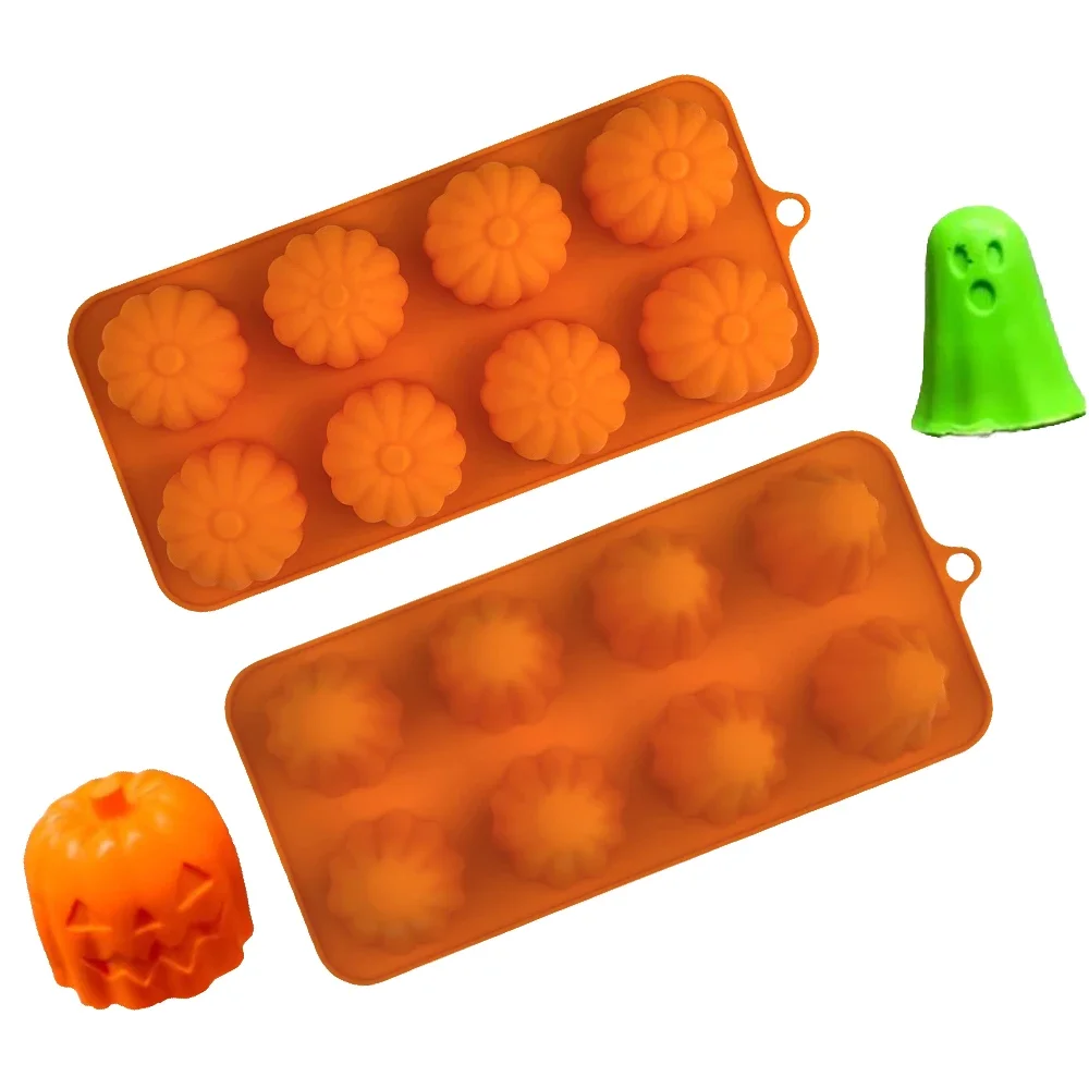Halloween Pumpkin Ghost Head Mousse Cake DIY Baking Mold for Chocolate Fudge Desserts