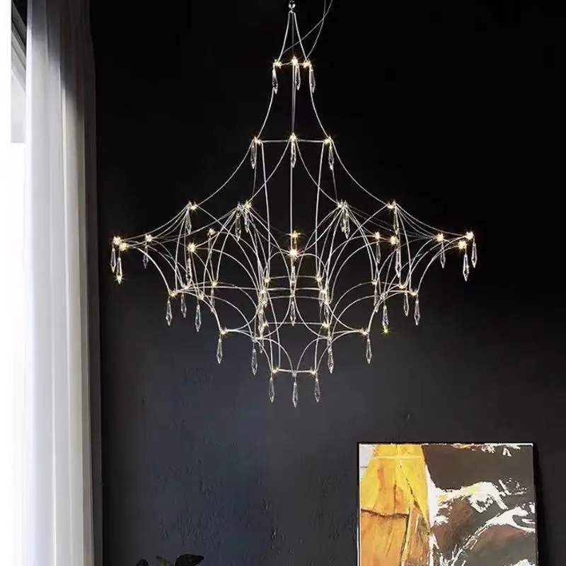 الشمال الحديثة اليراع الغجر الثريا مصمم نموذج غرفة المعيشة غرفة الكريستال مصباح غرفة الطعام ضوء مكعب الثريا #1