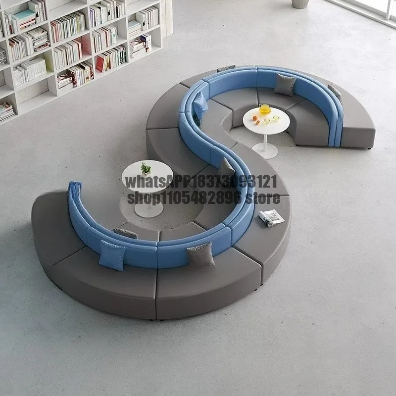 Combination Office Training Institution Reading Room Shopping Mall Lobby Leisure Rest Area Reception's Shaped Sofa