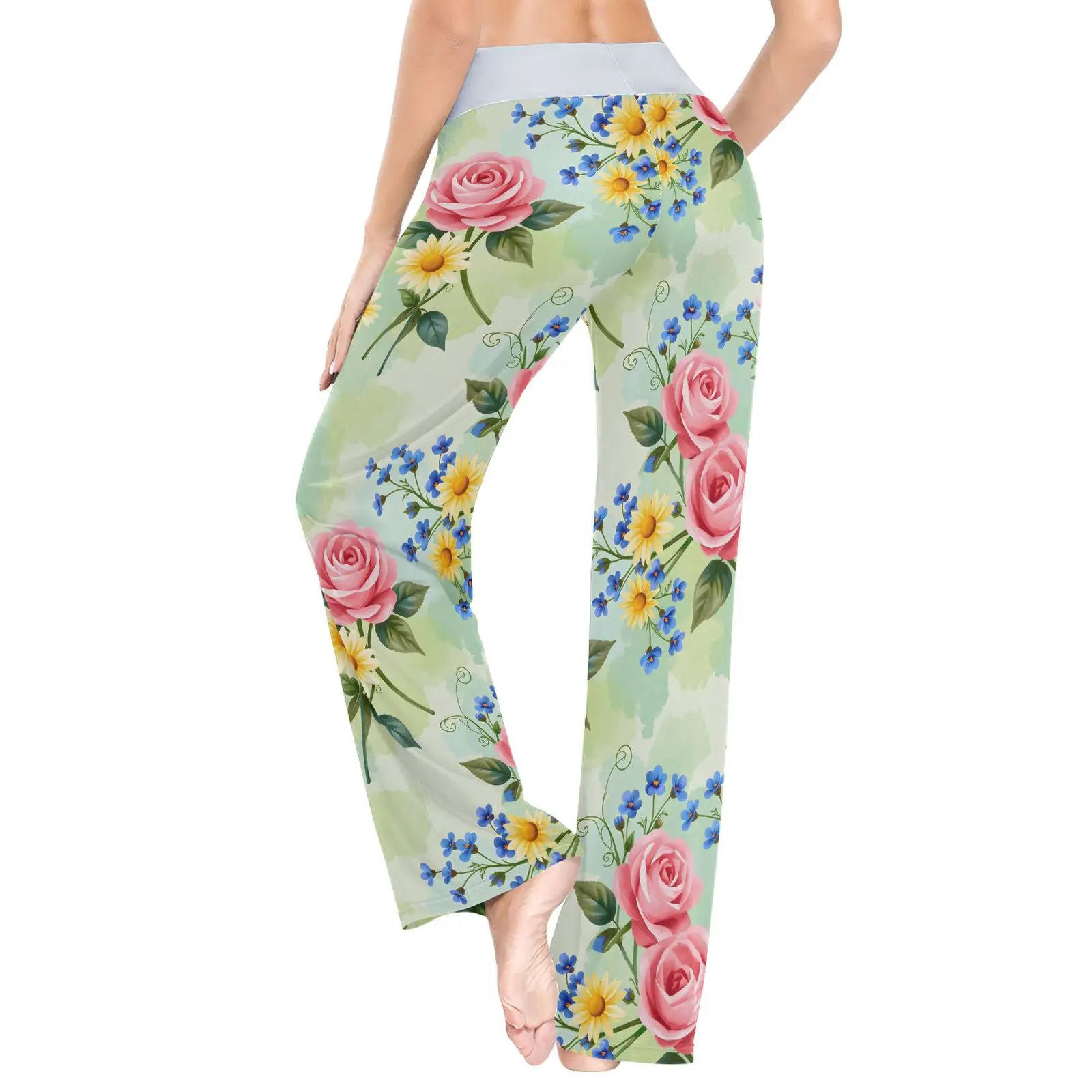 Pantaloni lunghi da donna con fondo per il sonno con coulisse, taglia ampia, pigiama per la casa, stampa rosa, pantaloni casual, moda primavera estate, indumenti da notte