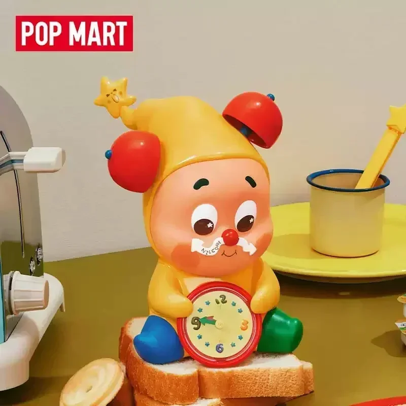 

POP MART 123, мерцающий мерцающий будильник, загадочная коробка, очаровательный декор для рабочего стола, слепая коробка-сюрприз, коллекционная