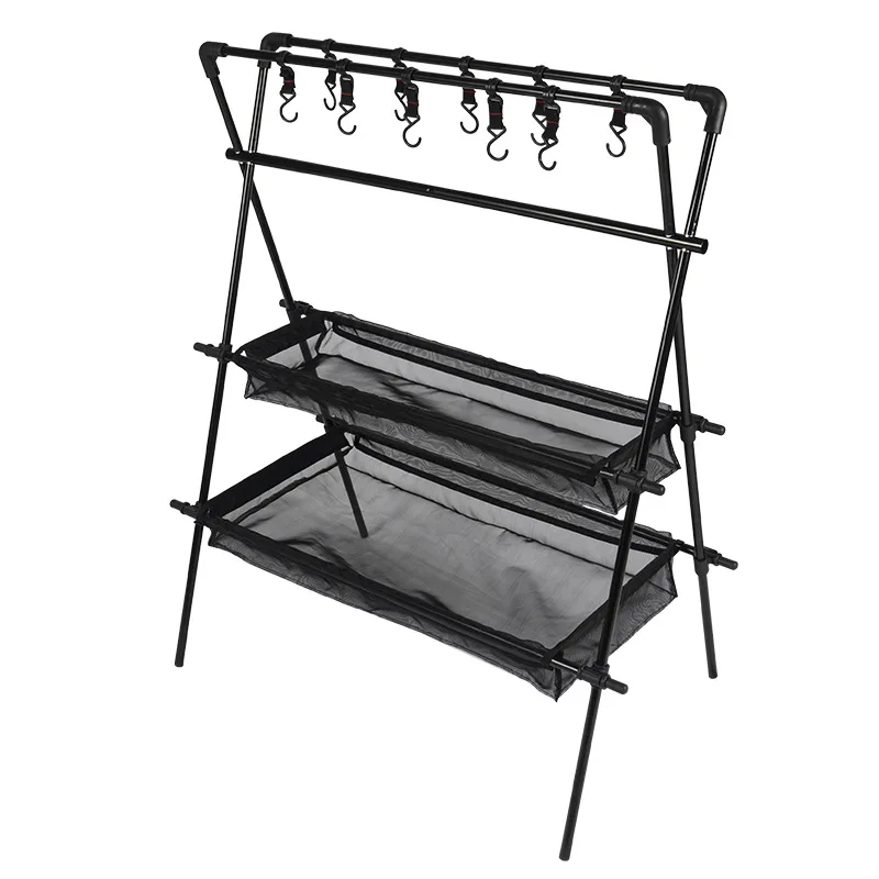 NOBANA Newest Outdoor Multifunctional Single and Double Layer Storage Rack Camping and Drying Stand Storage and Storage Rack