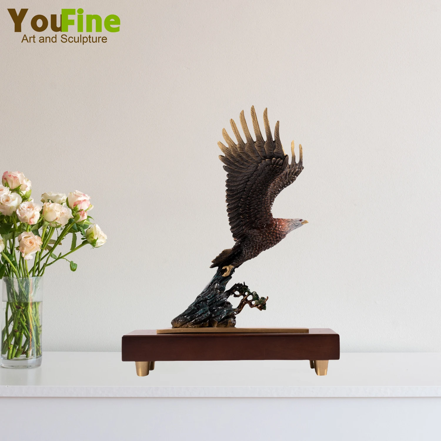 Bronze Bald Eagle Statue Bronze Eagle Sculpture Bronze Casting Wild Life Eagles Figurines For Home Decor Ornament Gifts