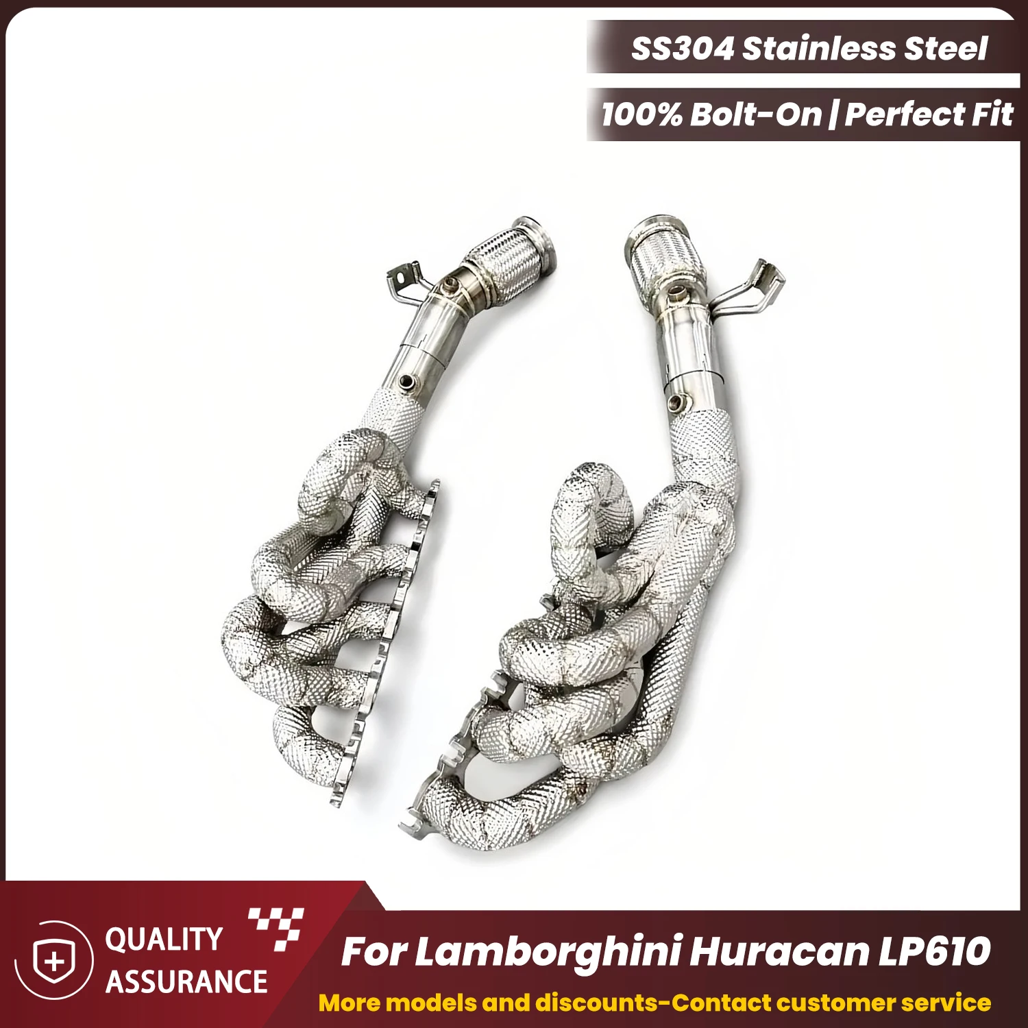 

ECCF Stainless Steel Headers for Lamborghini Huracan LP610 High Flow No Drone Plug & Play OEM Warranty Friendly
